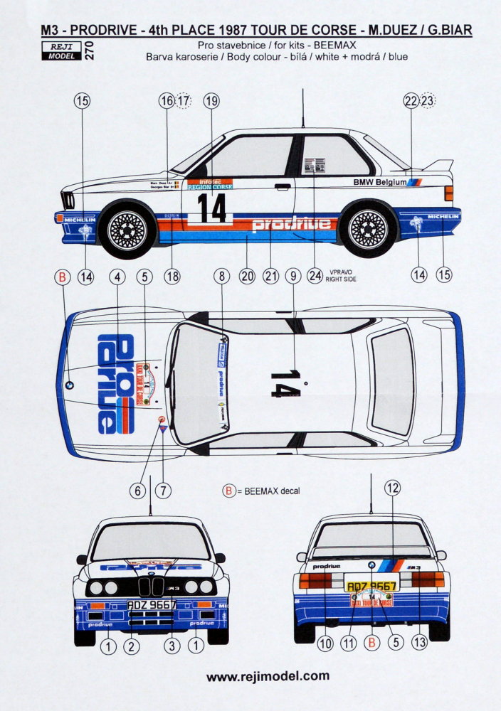 1/24 BMW M3 Rally 1987 Tour de Corse