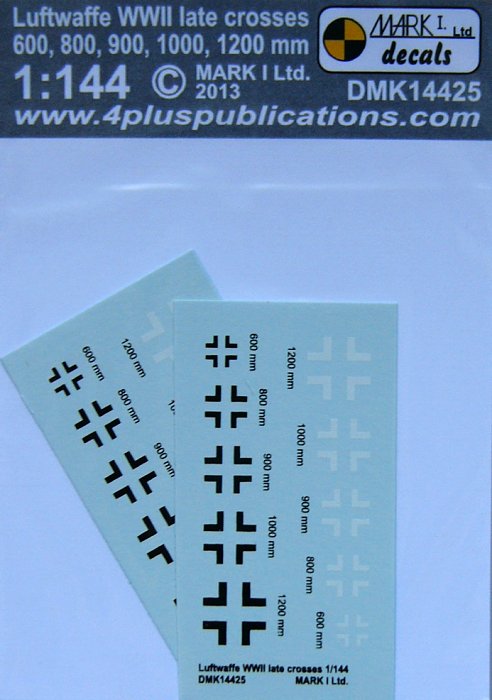 1/144 Decals Luftwaffe WWII late crosses (2 sets)