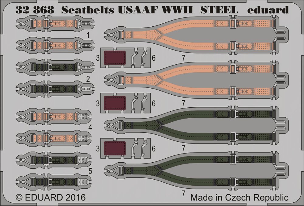 SET 1/32 Seatbelts USAAF WWII STEEL