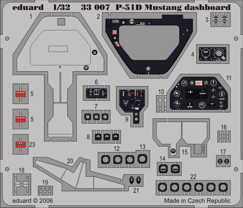 1/32 P-51D Mustang dashboard  (HAS)