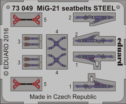 SET 1/72 MiG-21 seatbelts STEEL