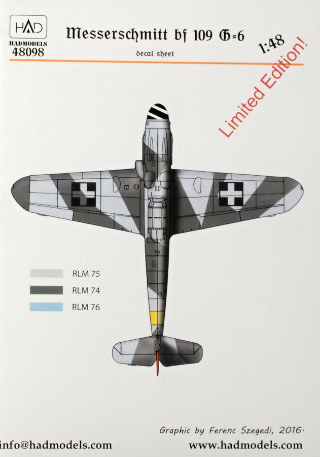 1/48 Decal Messerschmitt Bf 109G-6 Lim.Edition