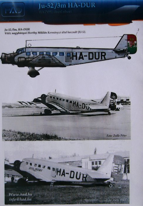 1/72 Decal Ju-52/3m HA-DUR