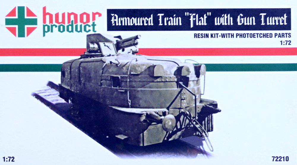1/72 Armoured Train FLAT w/ Gun Turret  (incl. PE)