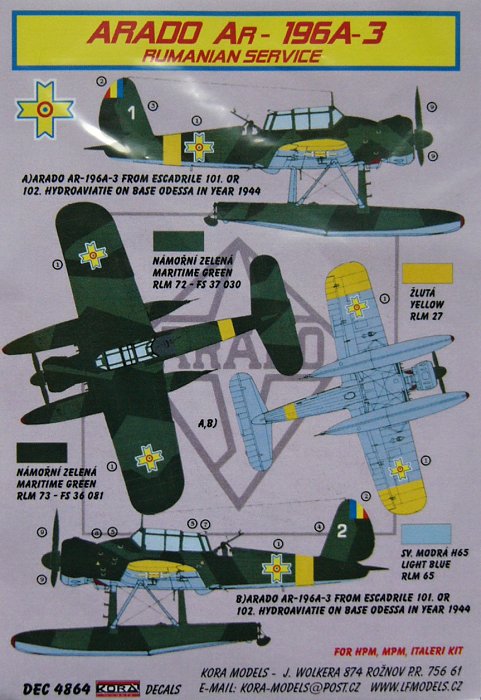 1/48 Decals Ar-196A-3 Akula  (Romanian Service)