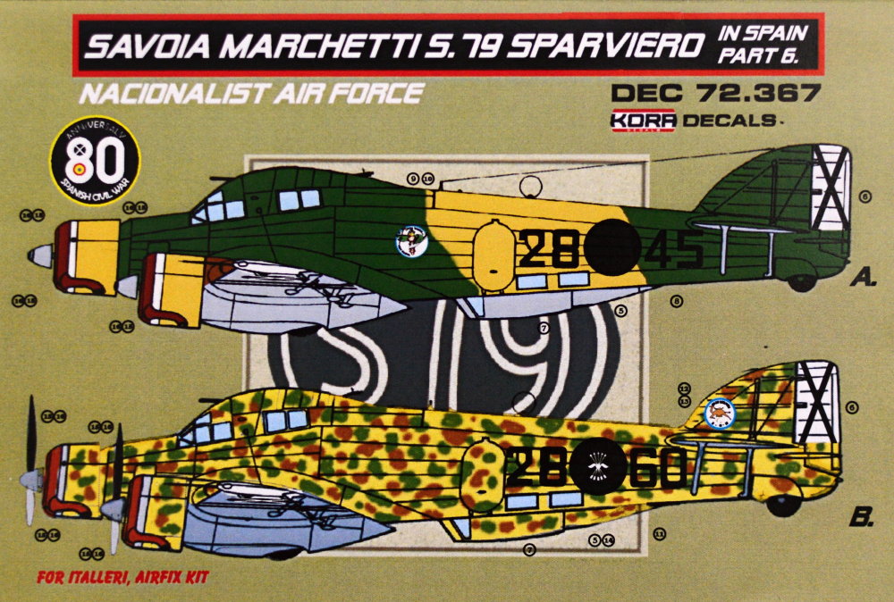 1/72 Decals SM.79 Sparviero in Spain Vol.6