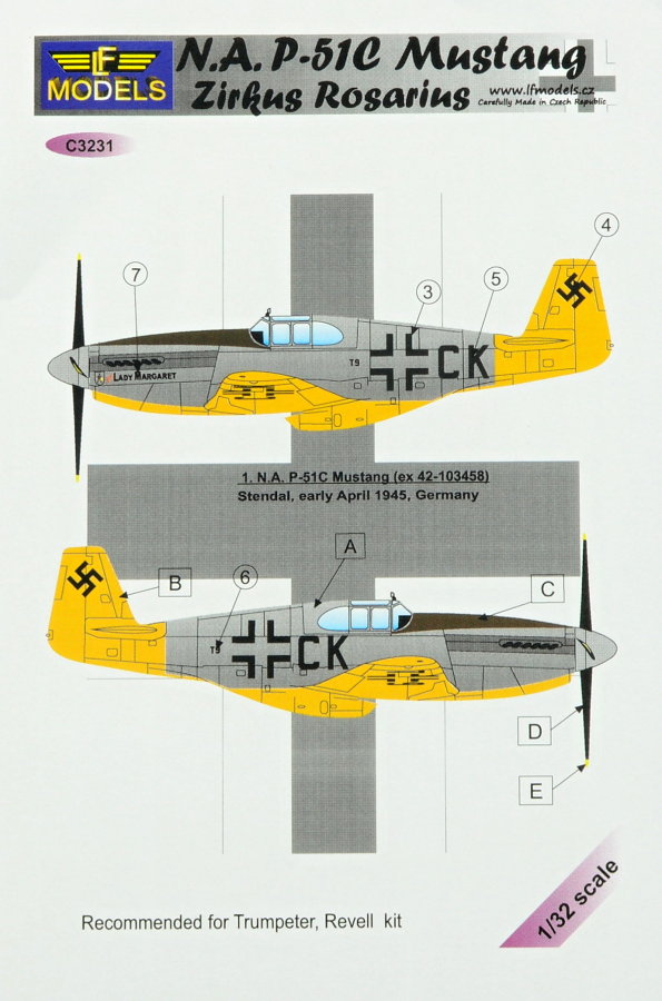 1/32 Decals P-51C Mustang Zirkus Rosarius Part I.