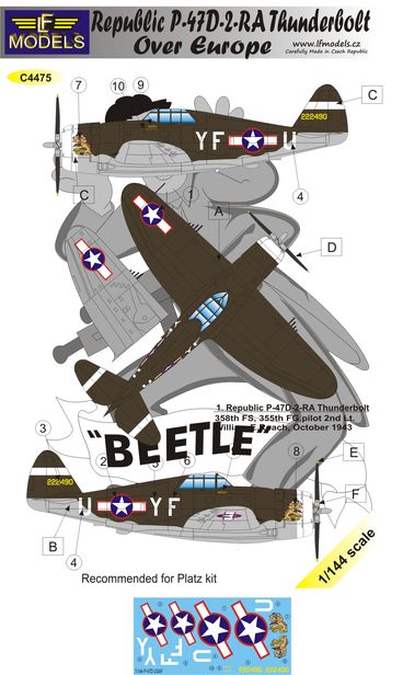1/144 Decals P-47D-2-RA Thunderbolt over Europe