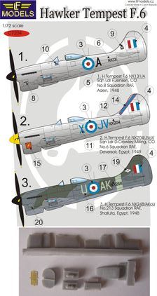 1/72 Conv.Set Hawker Tempest F.6 (w/ decals)