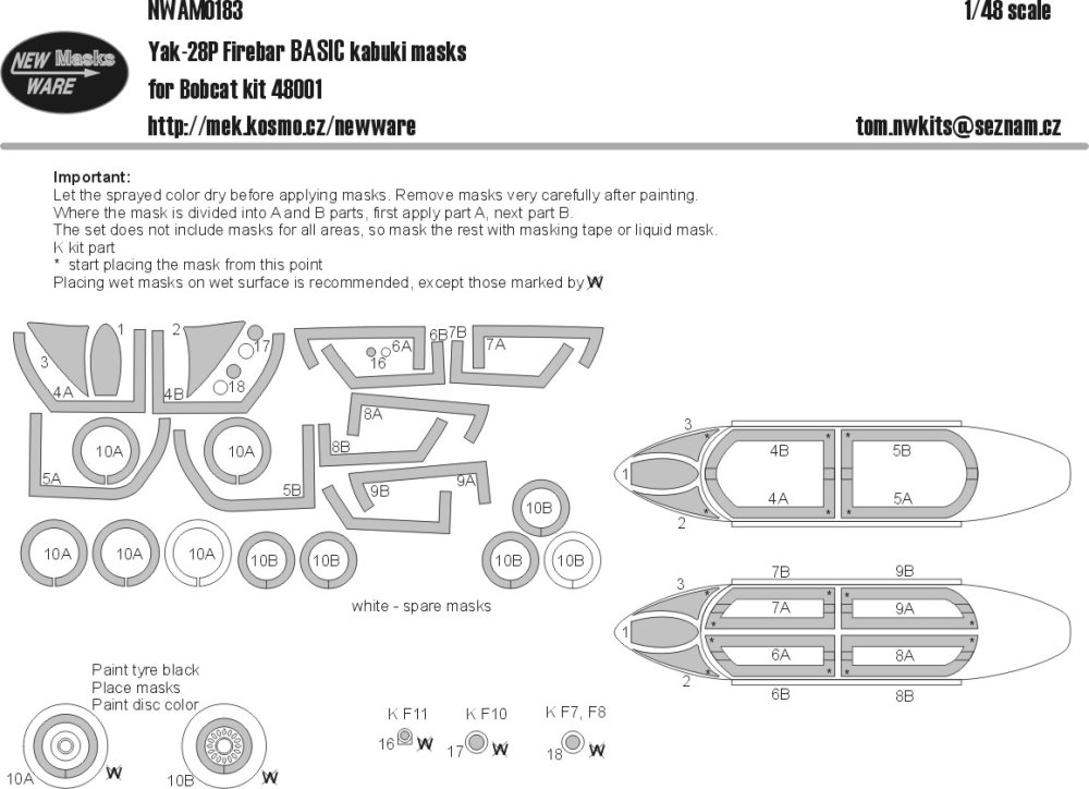1/48 Mask Yak-28P Firebar BASIC (BOBCAT 48001)