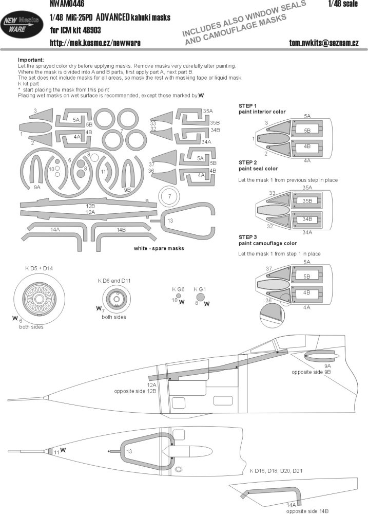 1/48 Mask MiG-25PD ADVANCED (ICM 48903)