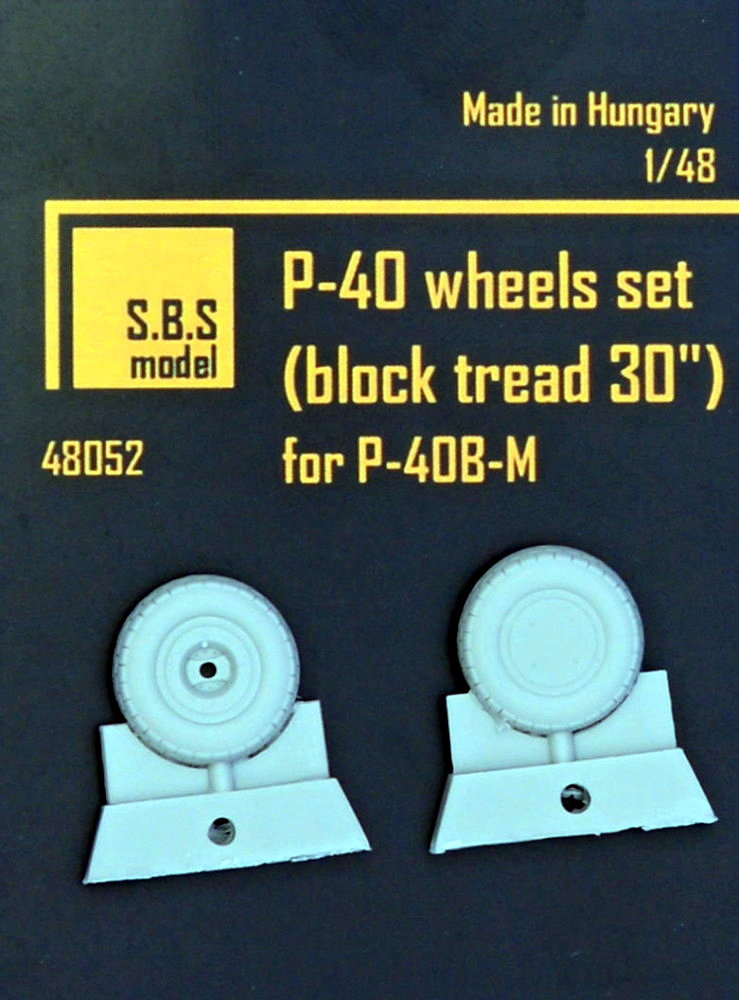 1/48 P-40 - wheels set (block tread 30'')