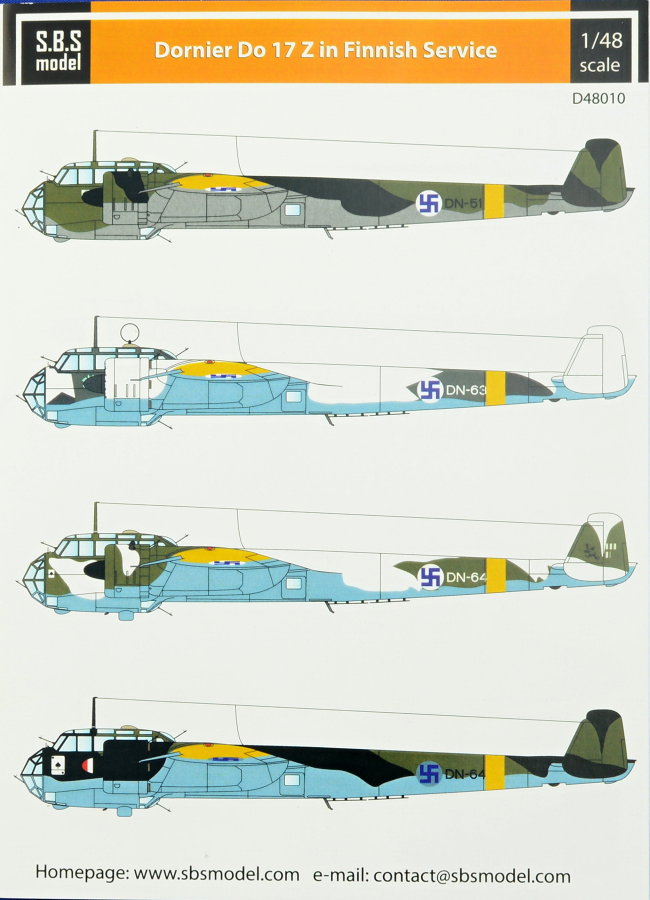 1/48 Decal Dornier Do-17 Z in Finnish service