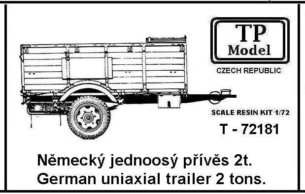 1/72 German uniaxial trailer 2t