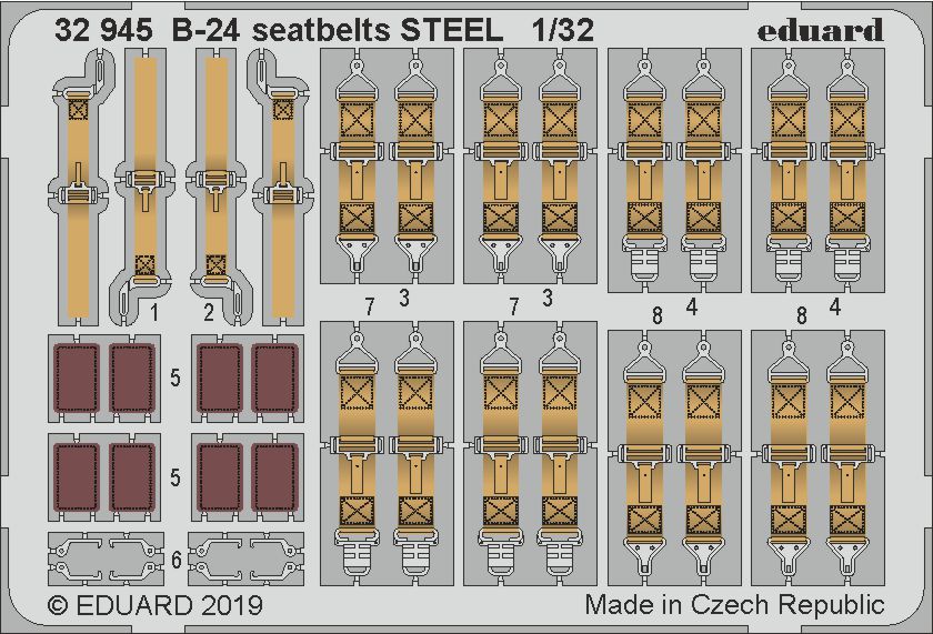 SET B-24 seatbelts STEEL (HOBBYB)