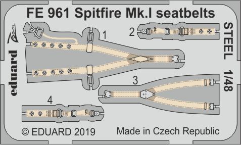1/48 Spitfire Mk.I seatbelts STEEL (TAM)