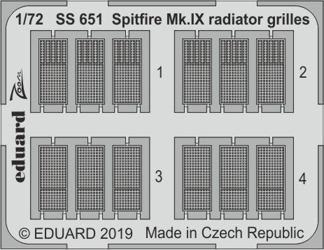 1/72 Spitfire Mk.IX radiator grilles (EDU)