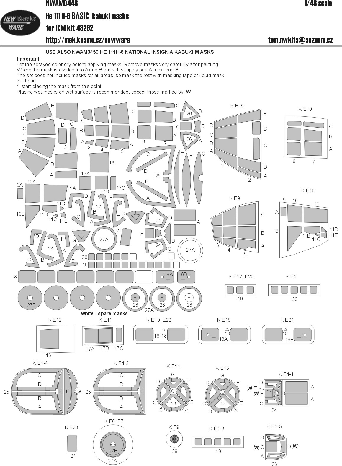 1/48 Mask He-111 H-6 BASIC (ICM 48262)