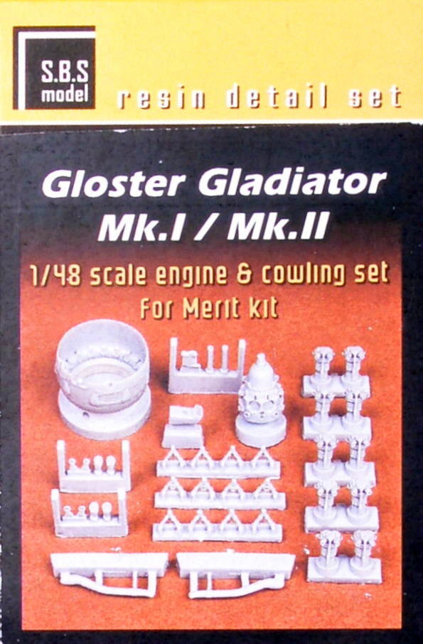 1/48 Gladiator Mk.I/Mk.II Engine&cowl.set (MERIT)