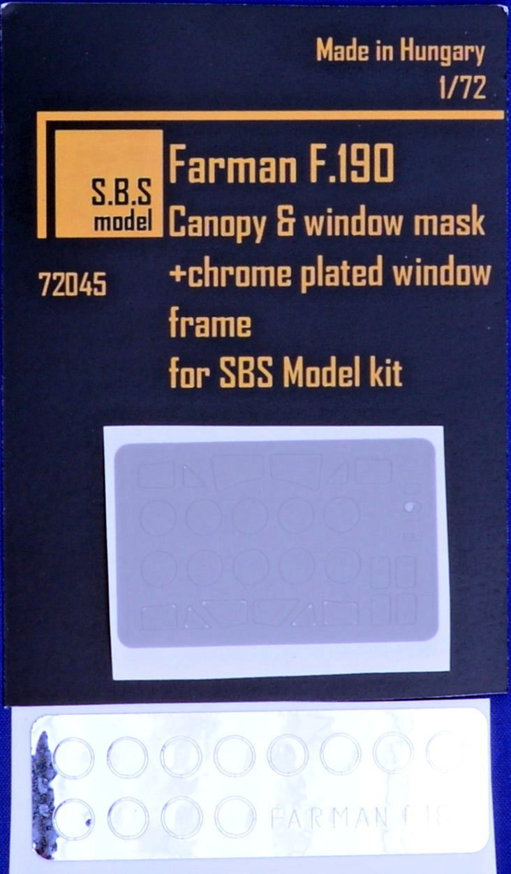 1/72 Farman F.190 - canopy & window mask