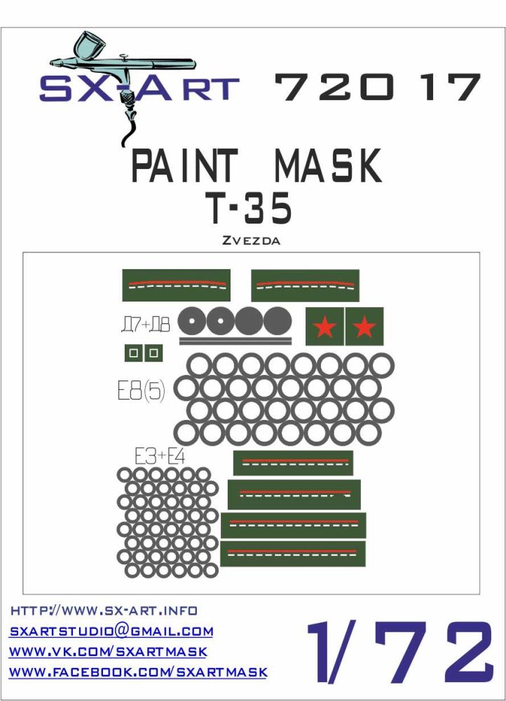 1/72 T-35 Painting Mask (ZVE)