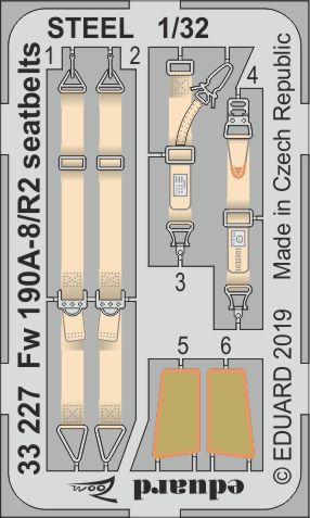 1/32 Fw 190A-8/R2 seatbelts STEEL (REV)