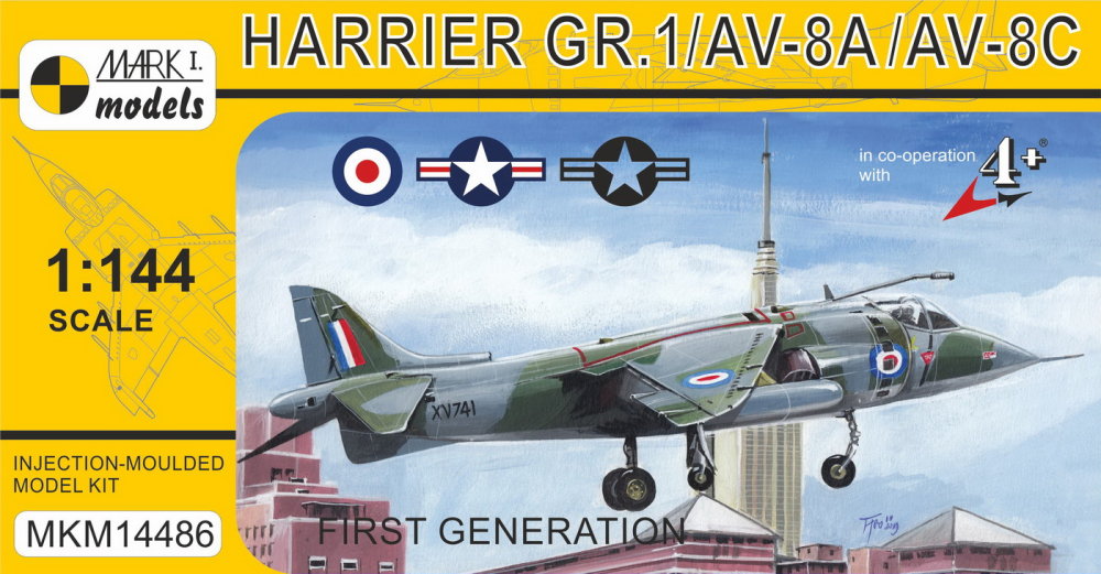 1/144 Harrier GR.1/AV-8A/AV-8C (4x camo)