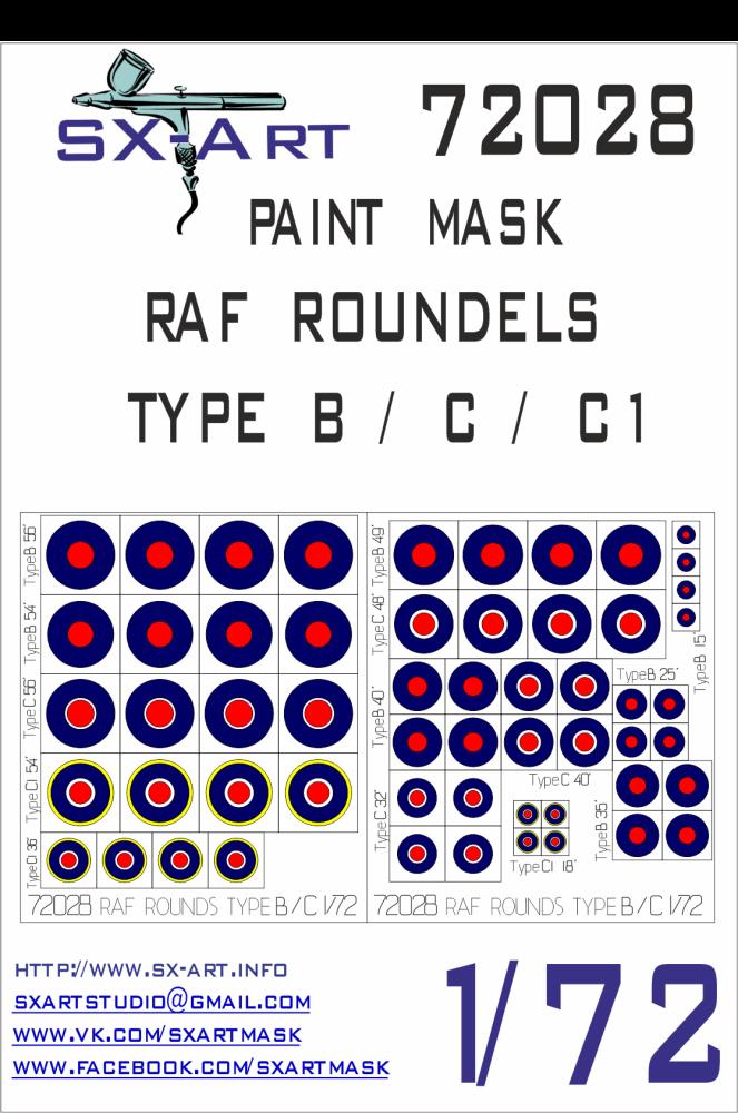 1/72 RAF Roundels Type B/C/C1 Painting Mask