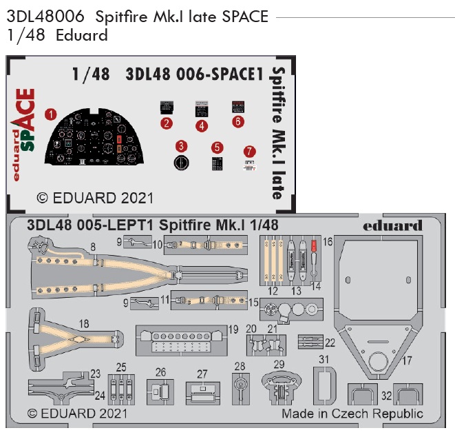 1/48 Spitfire Mk.I late SPACE 3D (EDU)