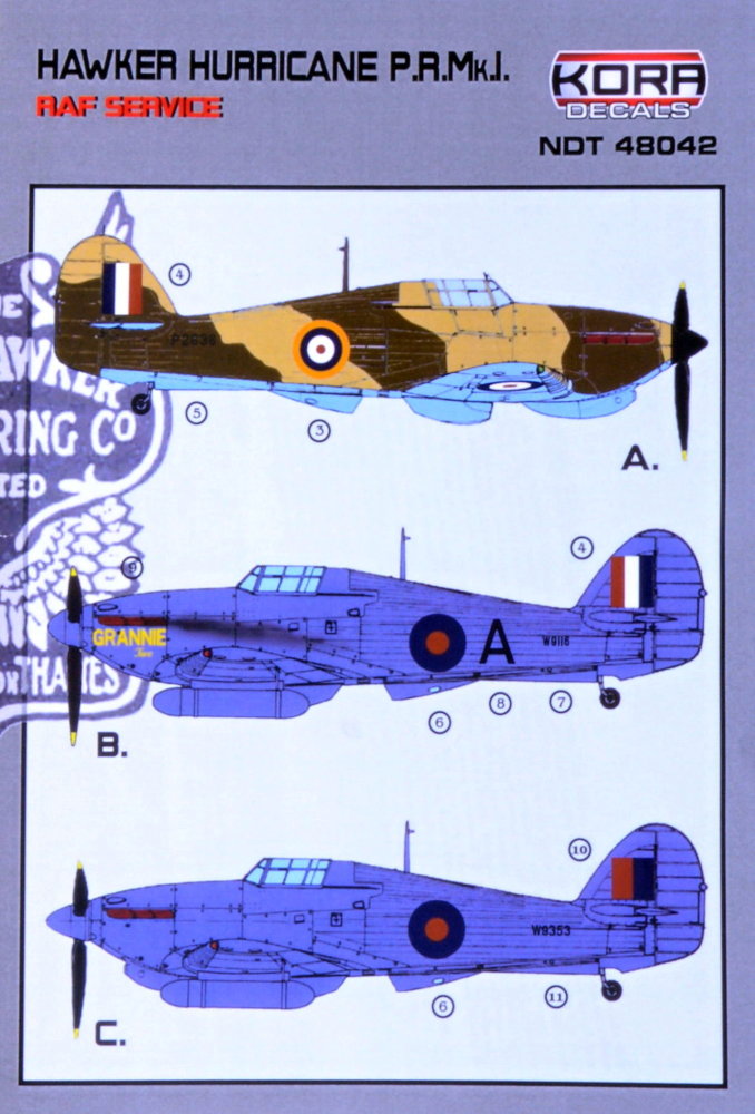 1/48 Decals H.Hurricane PR Mk.I (RAF service)