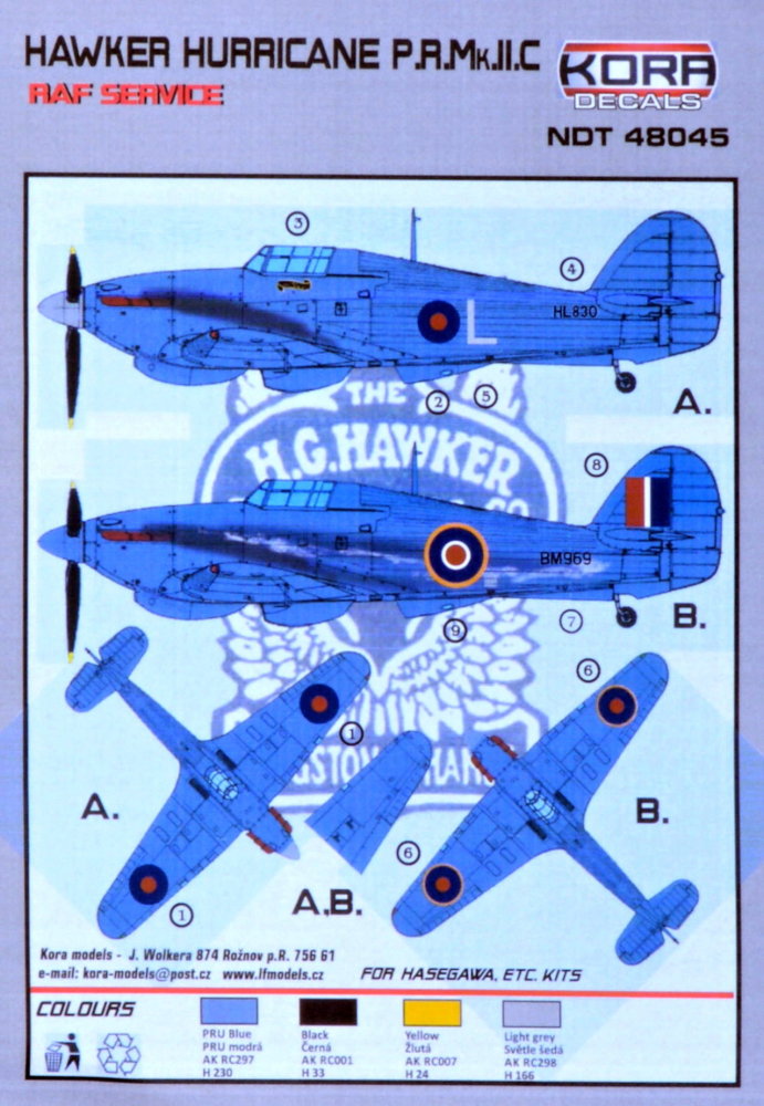 1/48 Decals H.Hurricane PR Mk.IIC ( RAF service)
