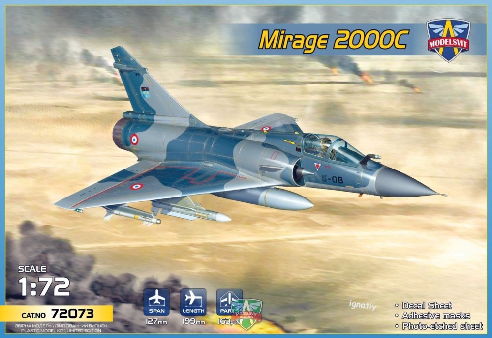 1/72 Mirage 2000C Multirole jet fighter (5x camo)
