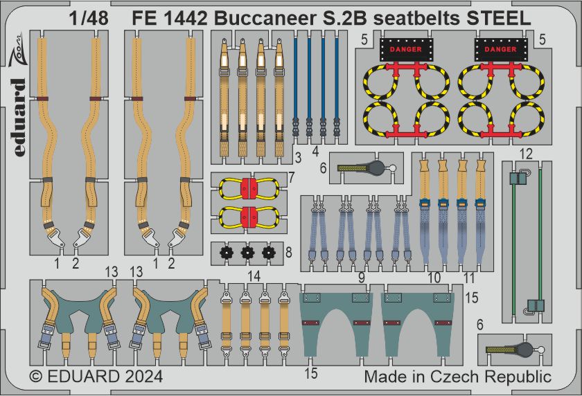1/48 Buccaneer S.2B seatbelts STEEL (AIRF)