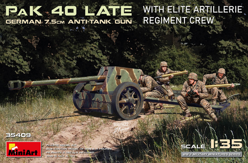 1/35 German 7.5cm AT Gun PAK 40 Late w/ Elite Crew