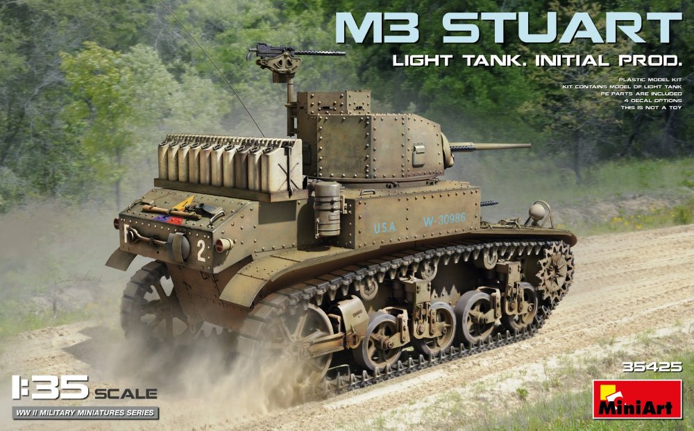1/35 M3 Stuart Light Tank Initial Prod. (4x camo)