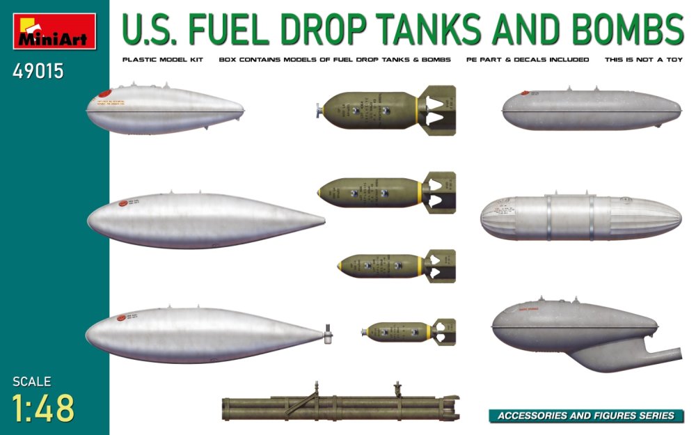 1/48 U.S. Fuel Drop Tanks and Bombs (w/ PE&decals)