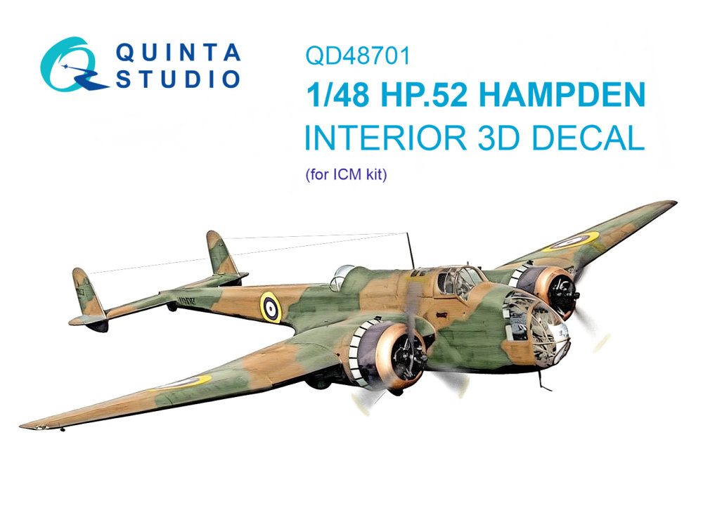 1/48 HP.52 Hampden 3D-Print&col. Inter. (ICM)