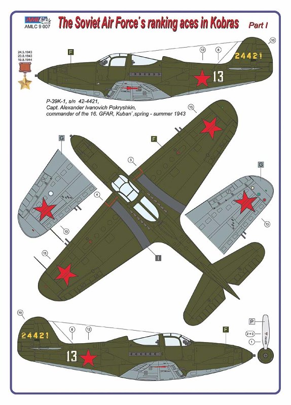 MODELIMEX Online Shop | 1/72 Decals for P-39 K-1/N0-BE (A.Pokryshkin) |  your favourite model shop