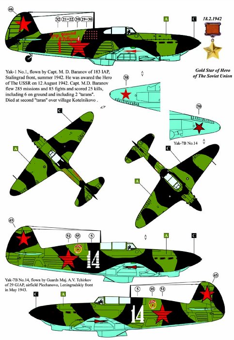 MODELIMEX Online Shop | 1/72 Decals Yak -1&7 Early series (incl. PE set ...