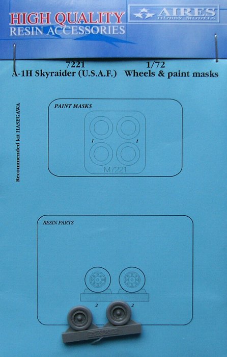 1/72 A-1H Skyraider USAF wheel & masks (HAS)