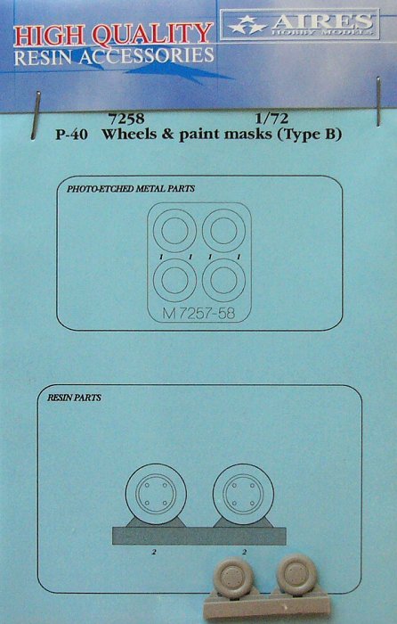 1/72 P-40 wheels & paint masks (type B)