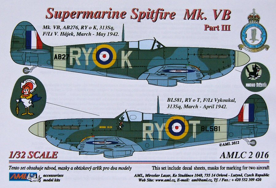 1/32 Decals Supermarine Spitfire Mk.VB Part III.