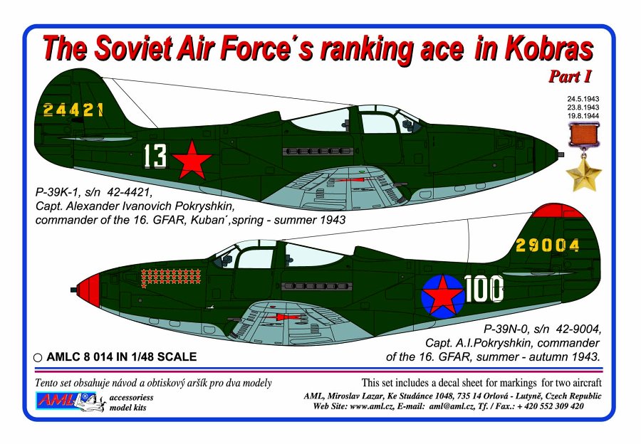 1/48 Decals for P-39 K-1/N-0 (A.Pokryshkin)