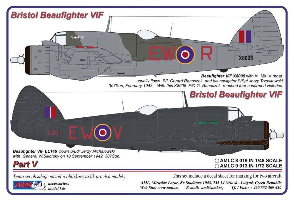 1/48 Decals Bristol Beaufighter IF&VIF Part V.
