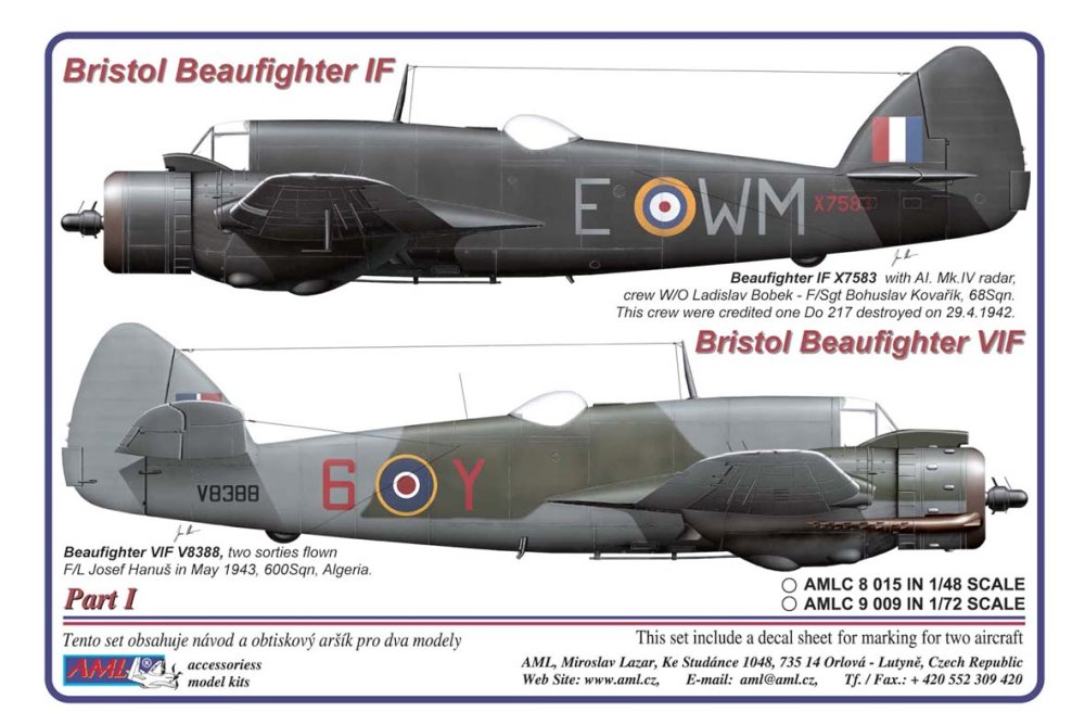 1/72 Decals Bristol Beaufighter IF&VIF Part I.
