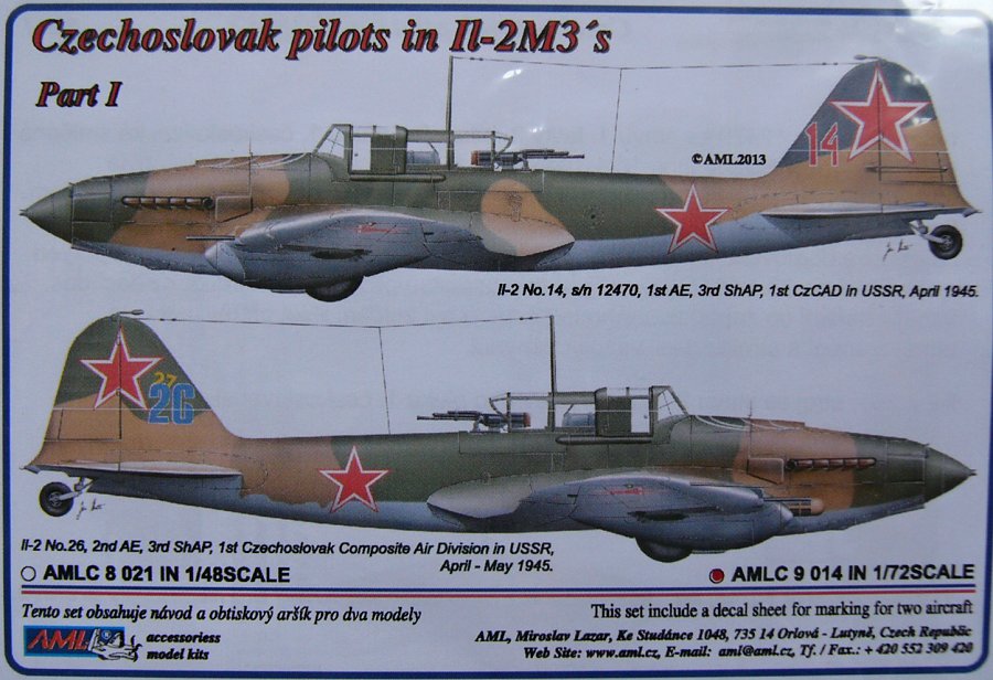 1/72 Decals IL-2M3 Czechoslovak pilots Part 1