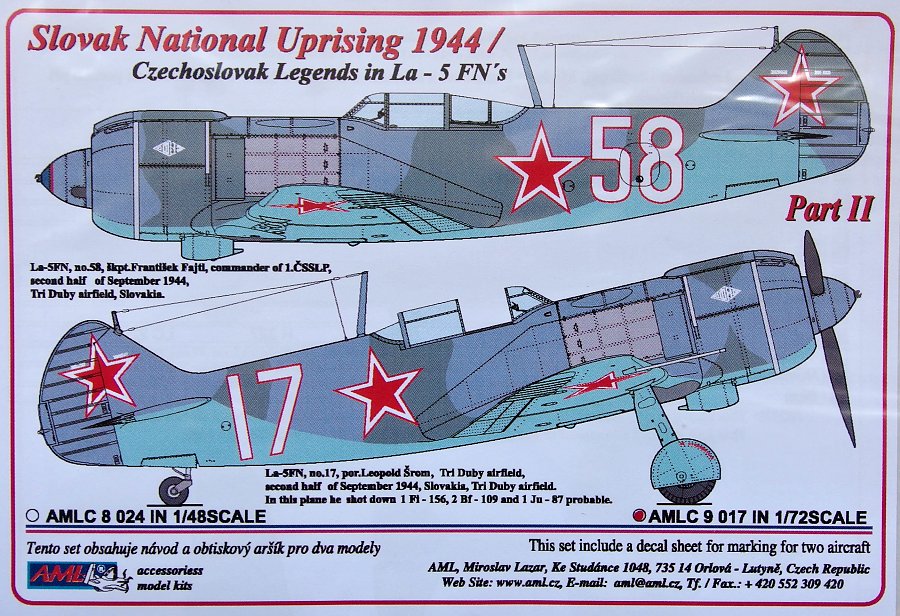 1/72 Decals La-5FN Czechoslovak Legends Part II.