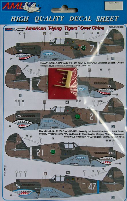 1/72 Decals Curtiss Hawk 81-A2 (China AF, 6x camo)