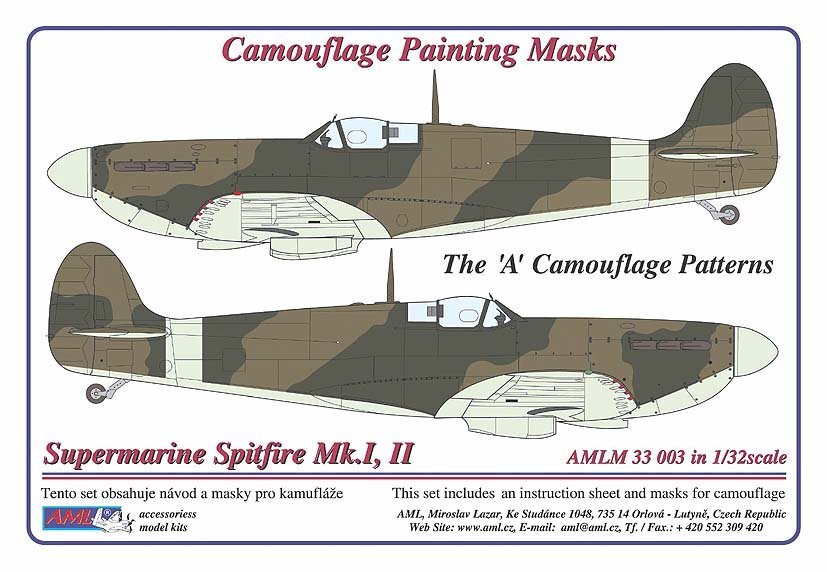 1/32 Mask Supermar.Spitfire Mk.I,II Camouflage 'A'