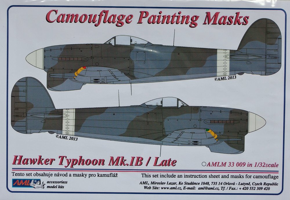1/32 Camouflage masks Hawker Typhoon Mk.IB Late